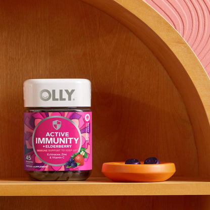 OLLY Immunity Gummy, Immune Support, Elderberry, Zinc, Vitamin C, Supplement, Berry Flavor, 15 Day Supply - 45 Count - PrimeBioHealth - canada supplements