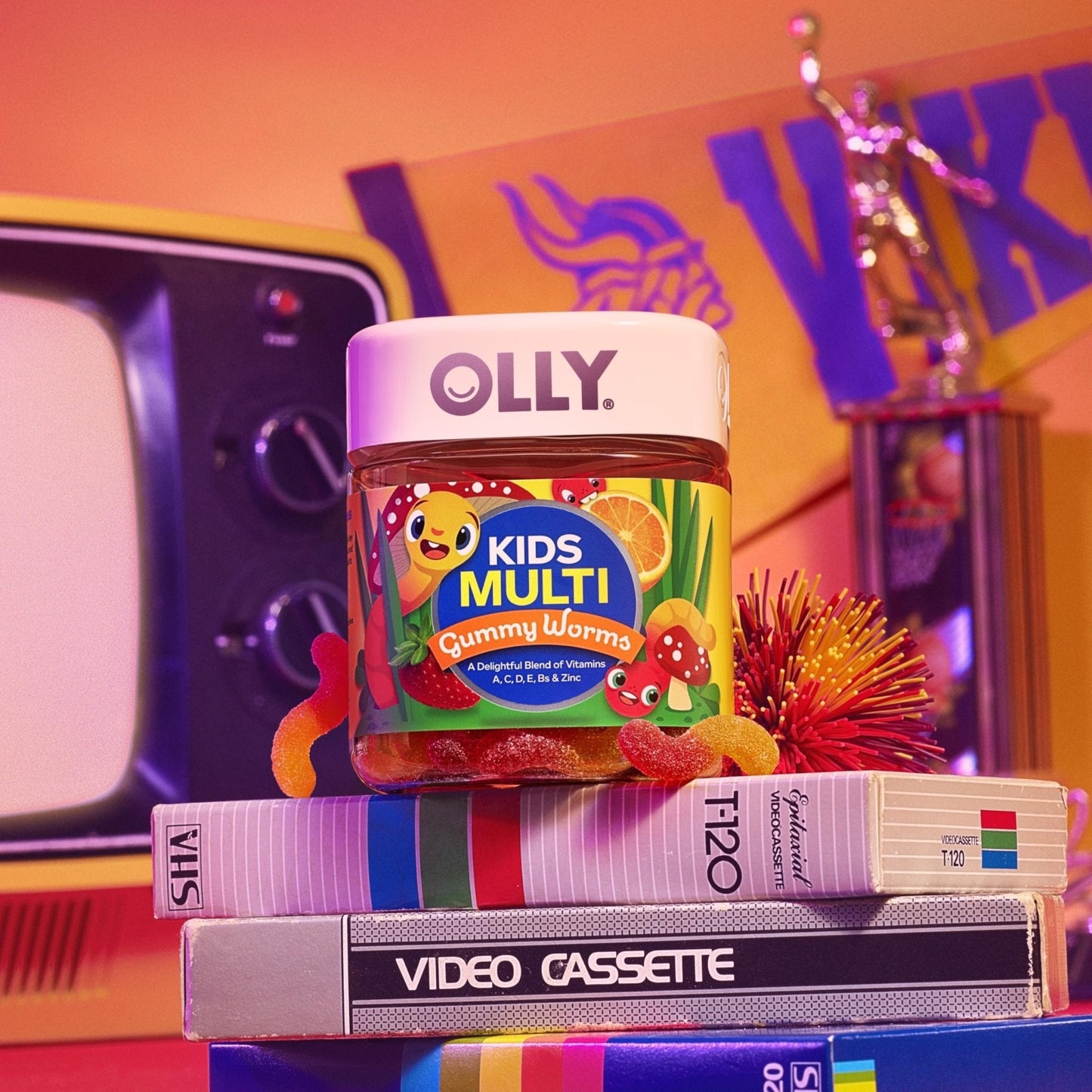 OLLY Kids Multivitamin Gummy Worms, Overall Health and Immune Support, Vitamins and Minerals A, C, D, E, Bs and Zinc, Chewable Supplement - PrimeBioHealth - canada supplements