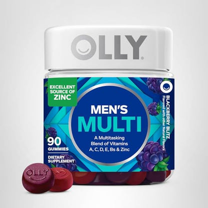 OLLY Men's Multivitamin Gummy, Vitamins A, C, D, E, B, Zinc, Blackberry Flavor, 45 Day Supply - 90 Count - PrimeBioHealth - canada supplements