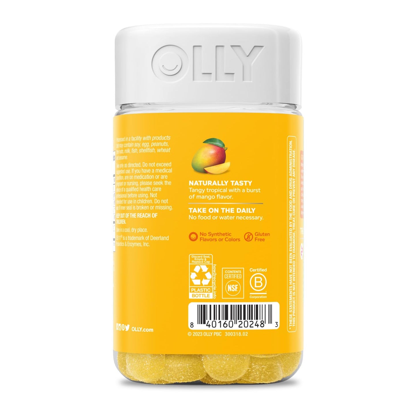 OLLY Probiotic Gummy, 1 Billion CFUs, Immune and Digestive Support, Chewable Probiotic Supplement, Mango, 80 Count - PrimeBioHealth - canada supplements