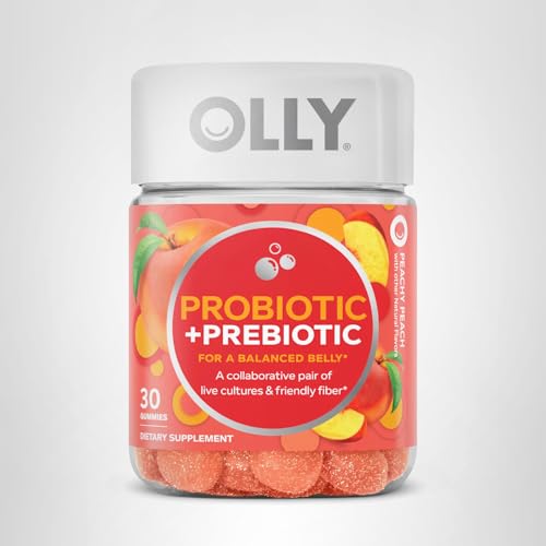OLLY Probiotic + Prebiotic Gummy, Digestive Support and Gut Health, 500 Million CFUs, Fiber, Adult Chewable Supplement - PrimeBioHealth - canada supplements