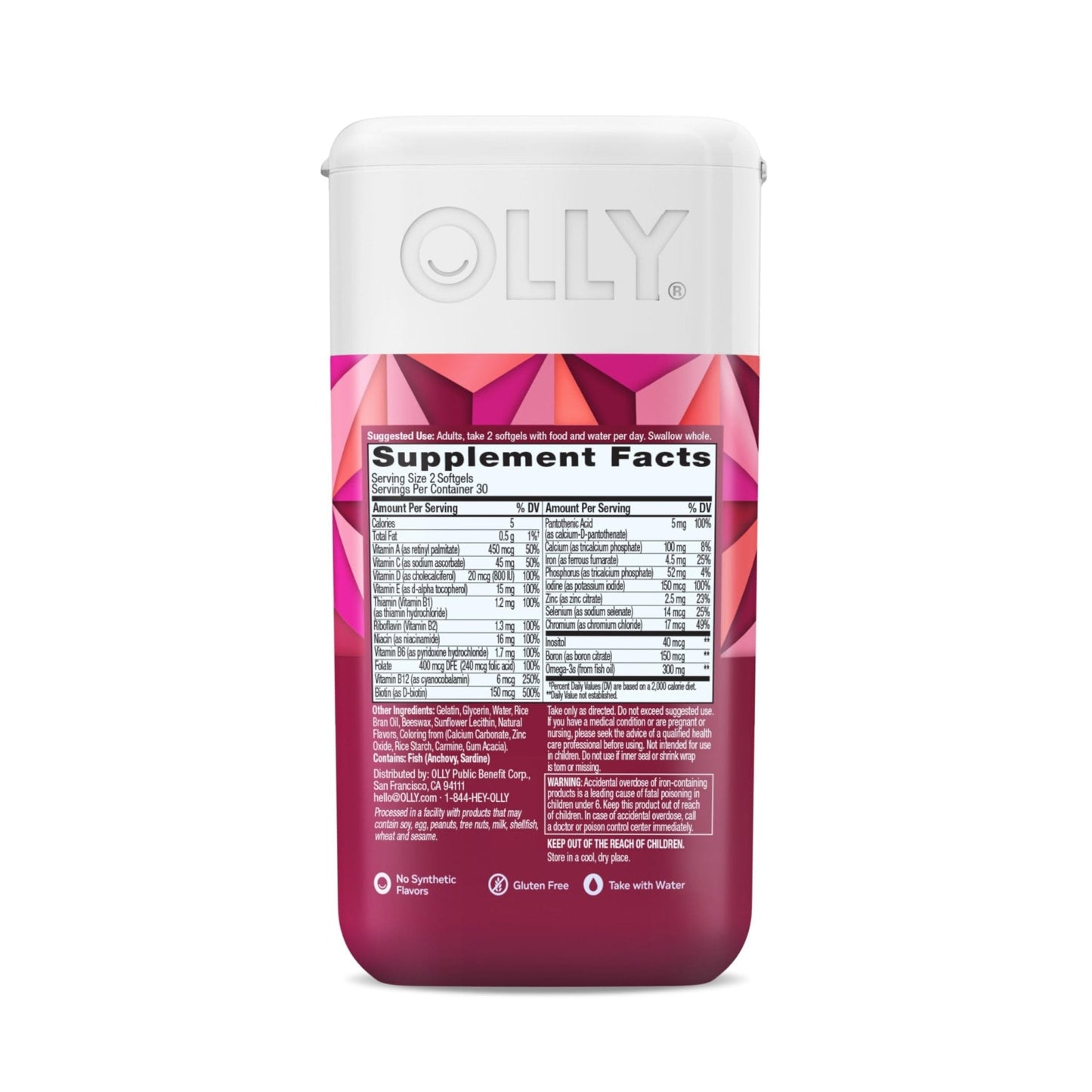 OLLY Ultra Women's Multi Softgels, Overall Health and Immune Support, Omega-3s, Iron, Vitamins A, D, C, E, B12, Daily Multivitamin, 30 Day Supply - 60 Count - PrimeBioHealth - canada supplements