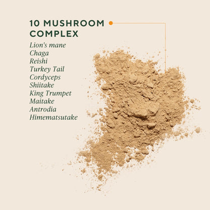 Om Master Blend Mushroom Powder – Organic Mushroom Supplement with 10 Mushrooms and Ashwagandha - Support Immunity, Gut Health & Stress Relief, 3.17 oz (40 Servings) - PrimeBioHealth - canada supplements