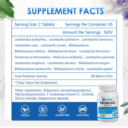 OMOGS Probiotics 90 Billion CFUs 18 Strains, with 3 Organic Prebiotics & Vitamin C, Nutritional Supplement for Women, Men & Kids, Support Metabolism - PrimeBioHealth - canada supplements