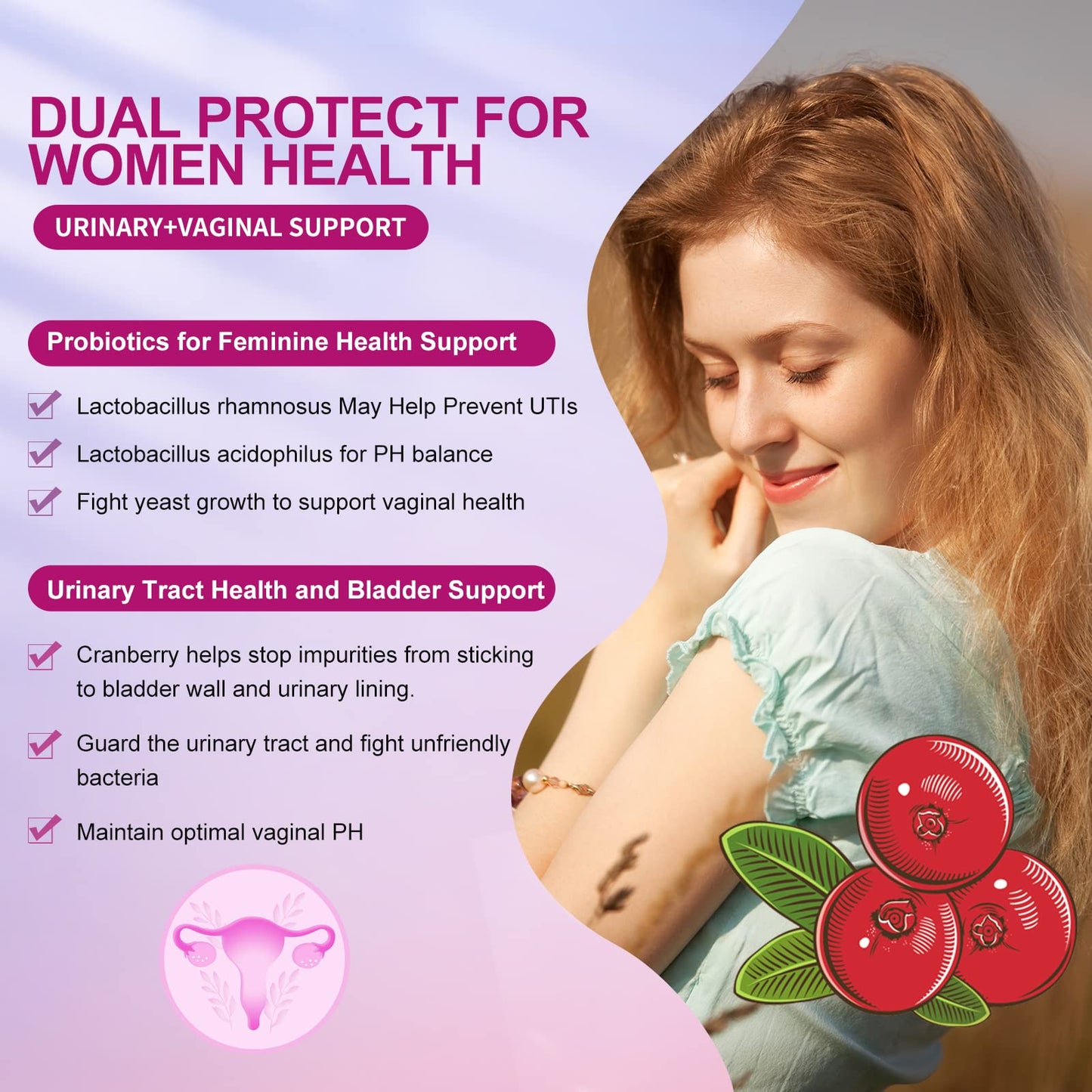 OMOGS Women's Probiotic, with Cranberry Extract, Organic Prebiotics & Vitamin C, 90 Billion CFUs,18 Strains, Help for Boost Immune, Digestive, Gut Health & Women's Health - PrimeBioHealth - canada supplements