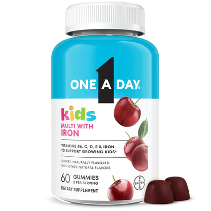 One A Day Kids Multivitamin with Iron Gummy, Vitamin D, Vitamin C, E, Zinc for Immune Support, Gummy Vitamins, Kids Multivitamin Gummies with Iron - PrimeBioHealth - canada supplements
