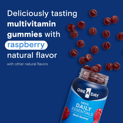 One A Day Men’s Daily Essentials Multivitamin Gummies, Multivitamin for Men, Bone Health, Zinc, Raspberry Natural Flavor, 120 Gummies - PrimeBioHealth - canada supplements