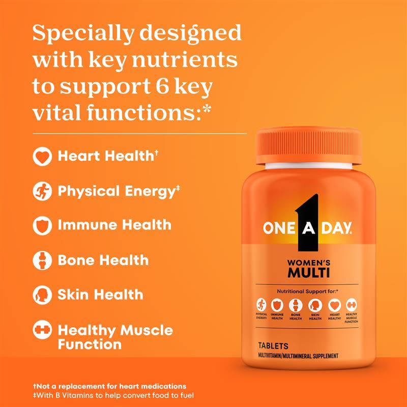 One A Day Multivitamin for Women- Daily Vitamins for Woman with Biotin, Calcium, Folic Acid, Iron & Zinc, Complete Women’s Vitamins - PrimeBioHealth - canada supplements