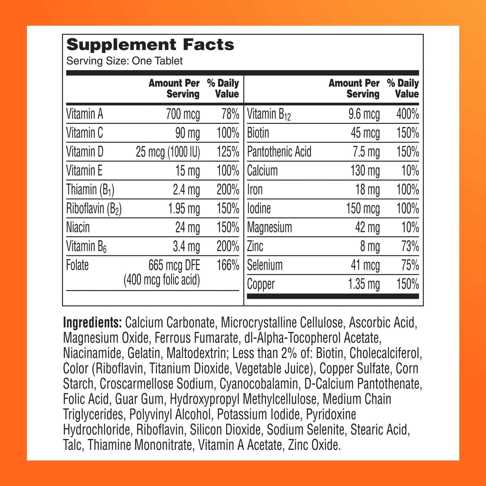 One A Day Multivitamin for Women- Daily Vitamins for Woman with Biotin, Calcium, Folic Acid, Iron & Zinc, Complete Women’s Vitamins - PrimeBioHealth - canada supplements