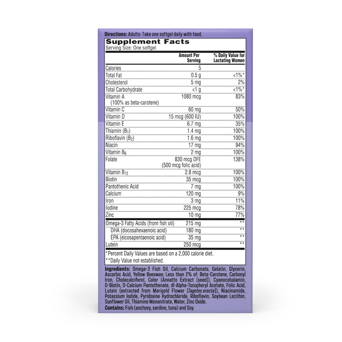 One A Day Postnatal Vitamins for Women, Postnatal Multivitamin with Folic Acid, Omega-3 DHA, B Vitamins, Support Immune Health, Breastfeeding - PrimeBioHealth - canada supplements