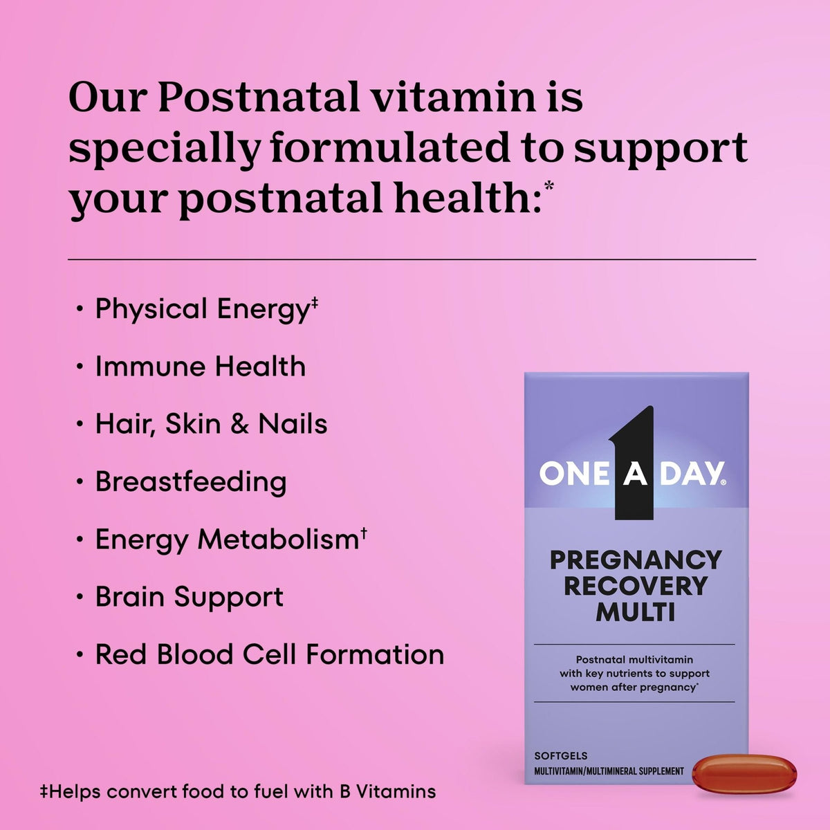 One A Day Postnatal Vitamins for Women, Postnatal Multivitamin with Folic Acid, Omega-3 DHA, B Vitamins, Support Immune Health, Breastfeeding - PrimeBioHealth - canada supplements