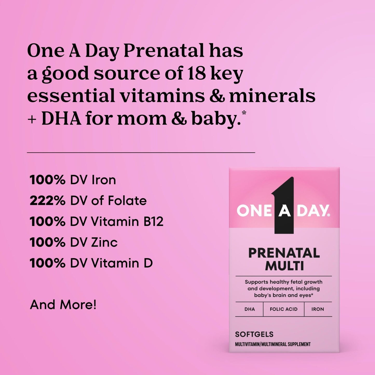One A Day Prenatal Vitamins- Folic Acid, Iron, Omega- 3 (DHA), Pregnancy Vitamins for Women, Prenatal Multivitamin for Mom and Baby Support - PrimeBioHealth - canada supplements