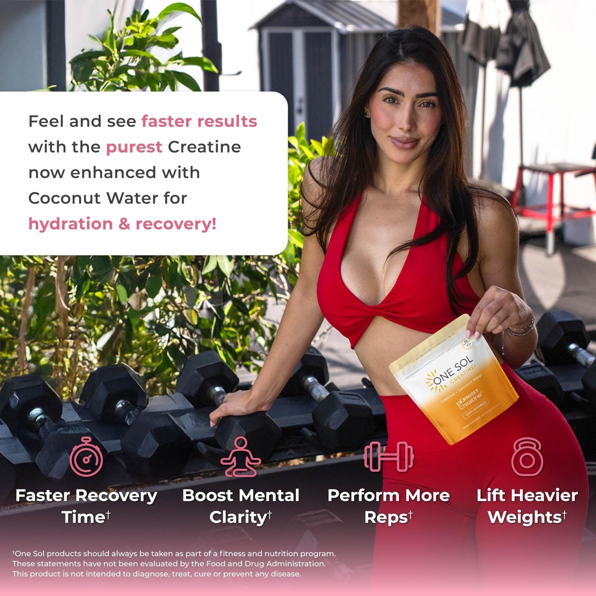 One Sol Creatine for Women, All Natural Women's Creatine Powder w Pure Creatine & Coconut Water, Increase Lean Muscle Mass, Reduce Recovery Time, Promotes Brain & Bone Health (Unflavored, 60 Servings) - PrimeBioHealth - canada supplements