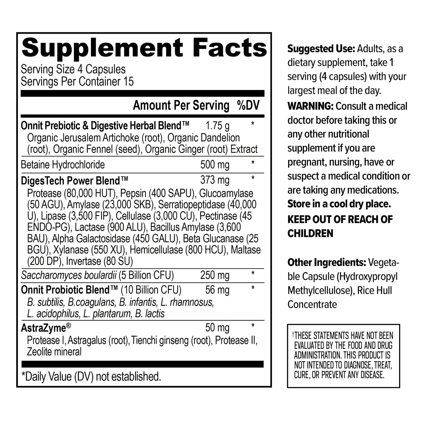 ONNIT Total Gut Health Daily Digestive Support, IGEN™ Non-GMO Tested Digestion Supplement for Women and Men with 7 Strains of Probiotics, - PrimeBioHealth - canada supplements