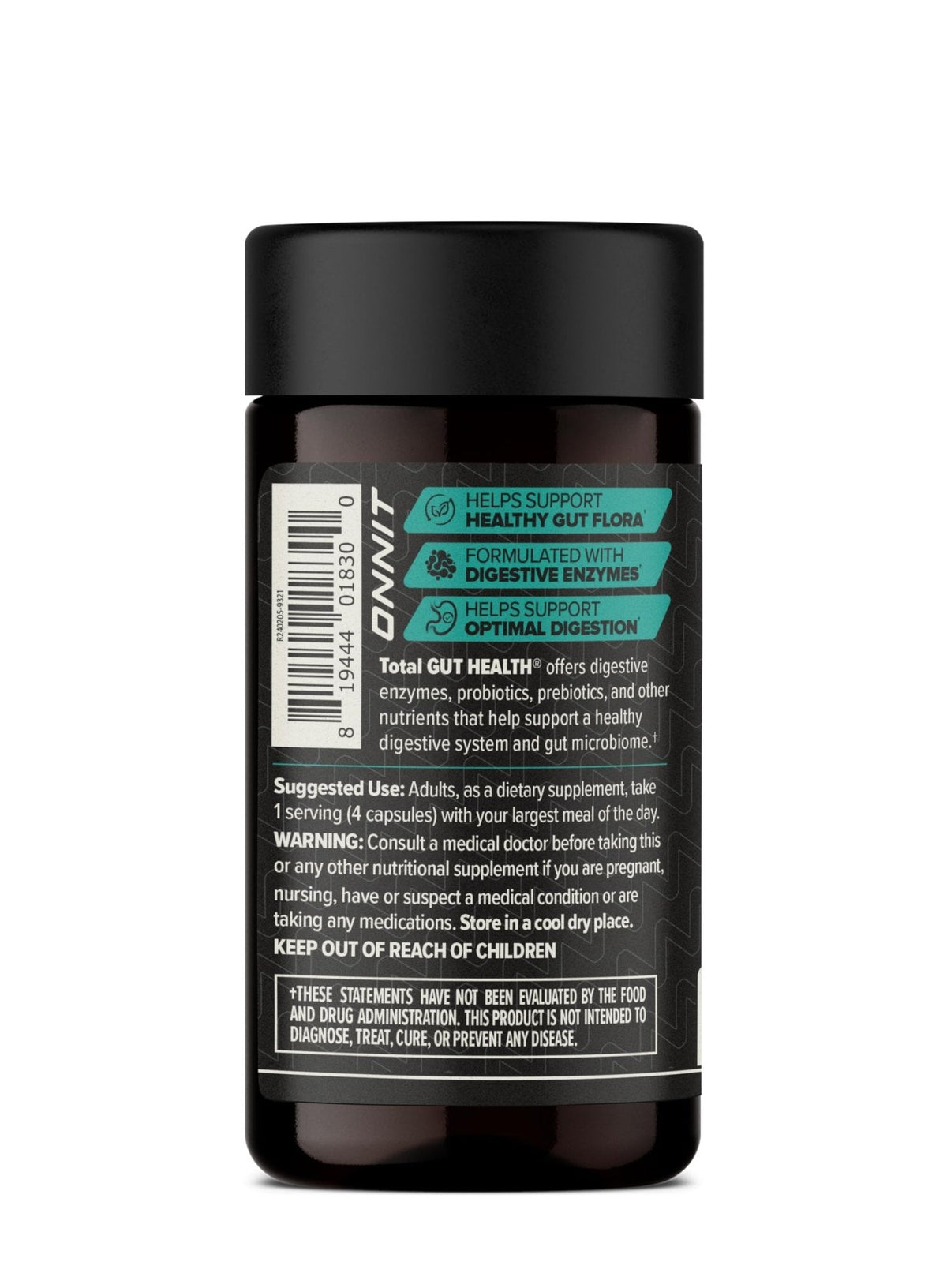 ONNIT Total Gut Health Daily Digestive Support, IGEN™ Non-GMO Tested Digestion Supplement for Women and Men with 7 Strains of Probiotics, - PrimeBioHealth - canada supplements