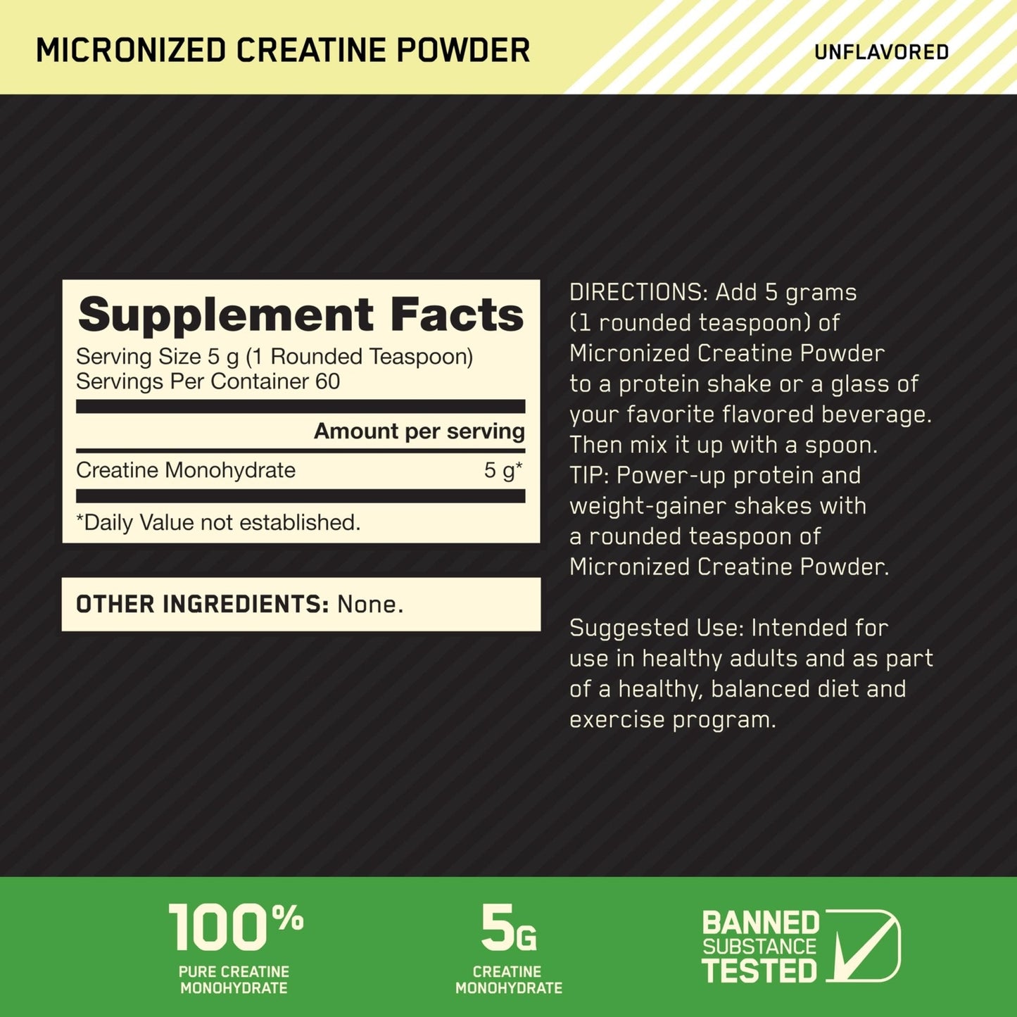 Optimum Nutrition Micronized Creatine Monohydrate Powder, Unflavored, 60 Servings, 300 Grams (Packaging May Vary) - PrimeBioHealth - canada supplements