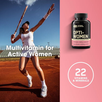 Optimum Nutrition Opti-Women, Vitamin C, Zinc and Vitamin D for Immune Support Womens Daily Multivitamin Supplement with Iron, Capsules, 120 Count - PrimeBioHealth - canada supplements