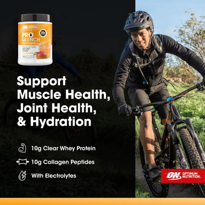 Optimum Nutrition Pro Quench, 10g Clear Protein, 10g Collagen peptides & Electrolyte Powder Drink Mix, Tropical Orange Mango, 20 Servings, - PrimeBioHealth - canada supplements