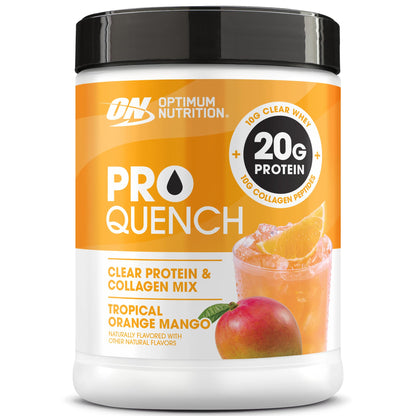 Optimum Nutrition Pro Quench, 10g Clear Protein, 10g Collagen peptides & Electrolyte Powder Drink Mix, Tropical Orange Mango, 20 Servings, - PrimeBioHealth - canada supplements