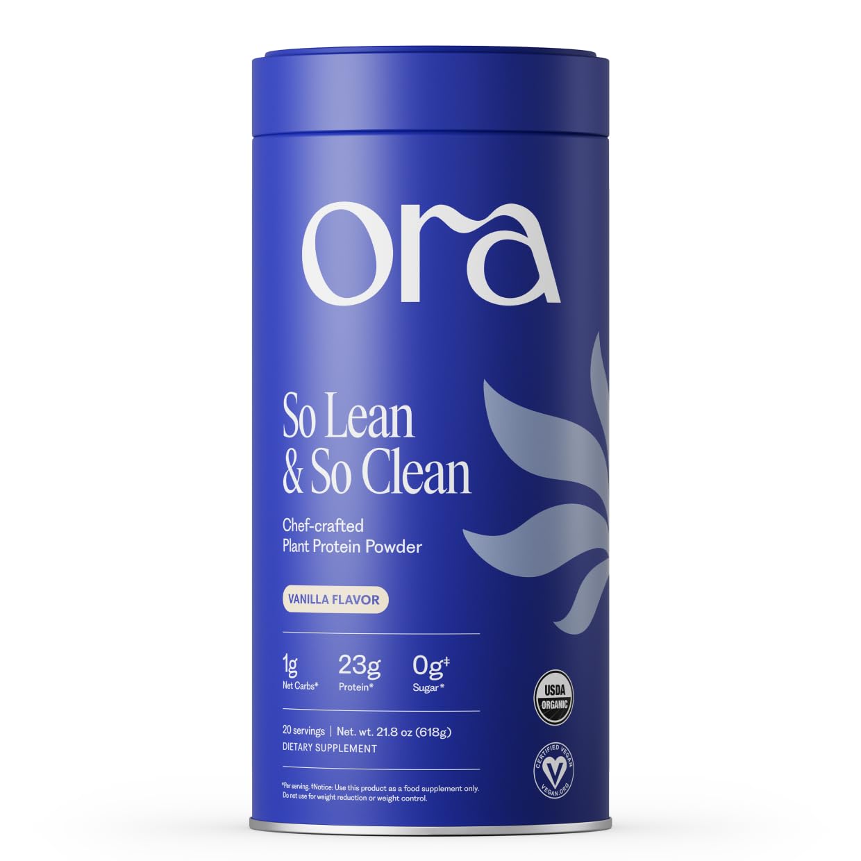 Ora Organic Plant-Based Protein Powder - 23g Protein for Women and Men - Vanilla Flavor 20 Servings, Vegan, Clean Protein - PrimeBioHealth - canada supplements