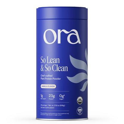 Ora Organic Plant-Based Protein Powder - 23g Protein for Women and Men - Vanilla Flavor 20 Servings, Vegan, Clean Protein - PrimeBioHealth - canada supplements