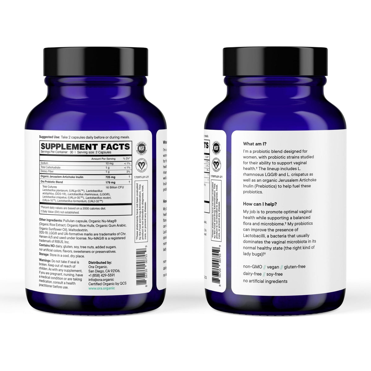 Ora Organic Probiotic for Women with L. crispatus, 6 Clinically Studied Lactobacillus Strains for Vaginal, pH & Urinary Tract Health, - PrimeBioHealth - canada supplements
