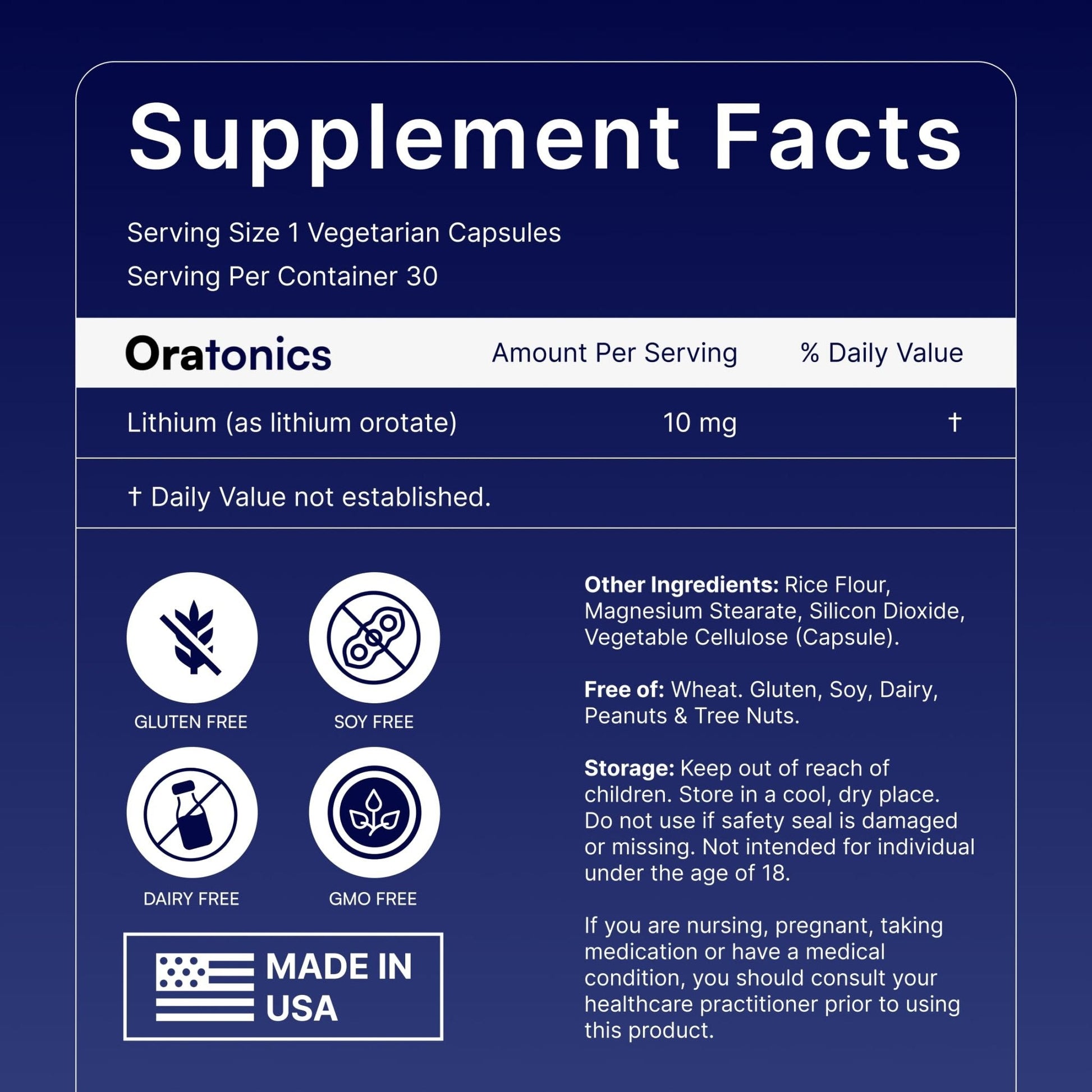Oratonics Lithium Orotate 10mg – Trace Mineral Lithium Supplement for Daily Balance & Cognitive Clarity – Low-Dose, Highly Absorbable Formula – Vegan - PrimeBioHealth - canada supplements