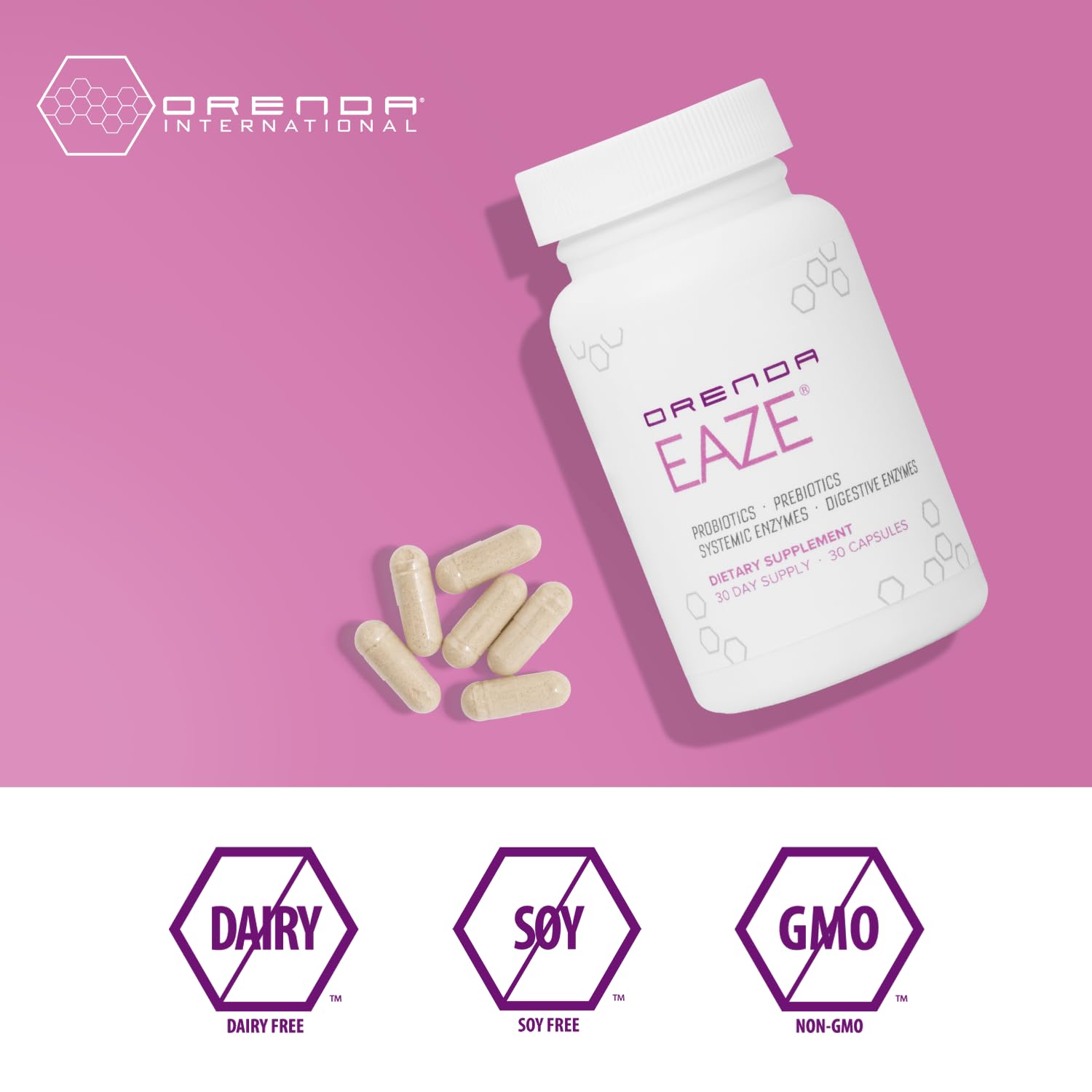 Orenda Eaze®: Gut Wellness Capsules | 6-in-1 Digestive Support with Probiotics, Endospores, Peptizyme-SP EN, Prebiotics, and Digestive Enzymes - PrimeBioHealth - canada supplements