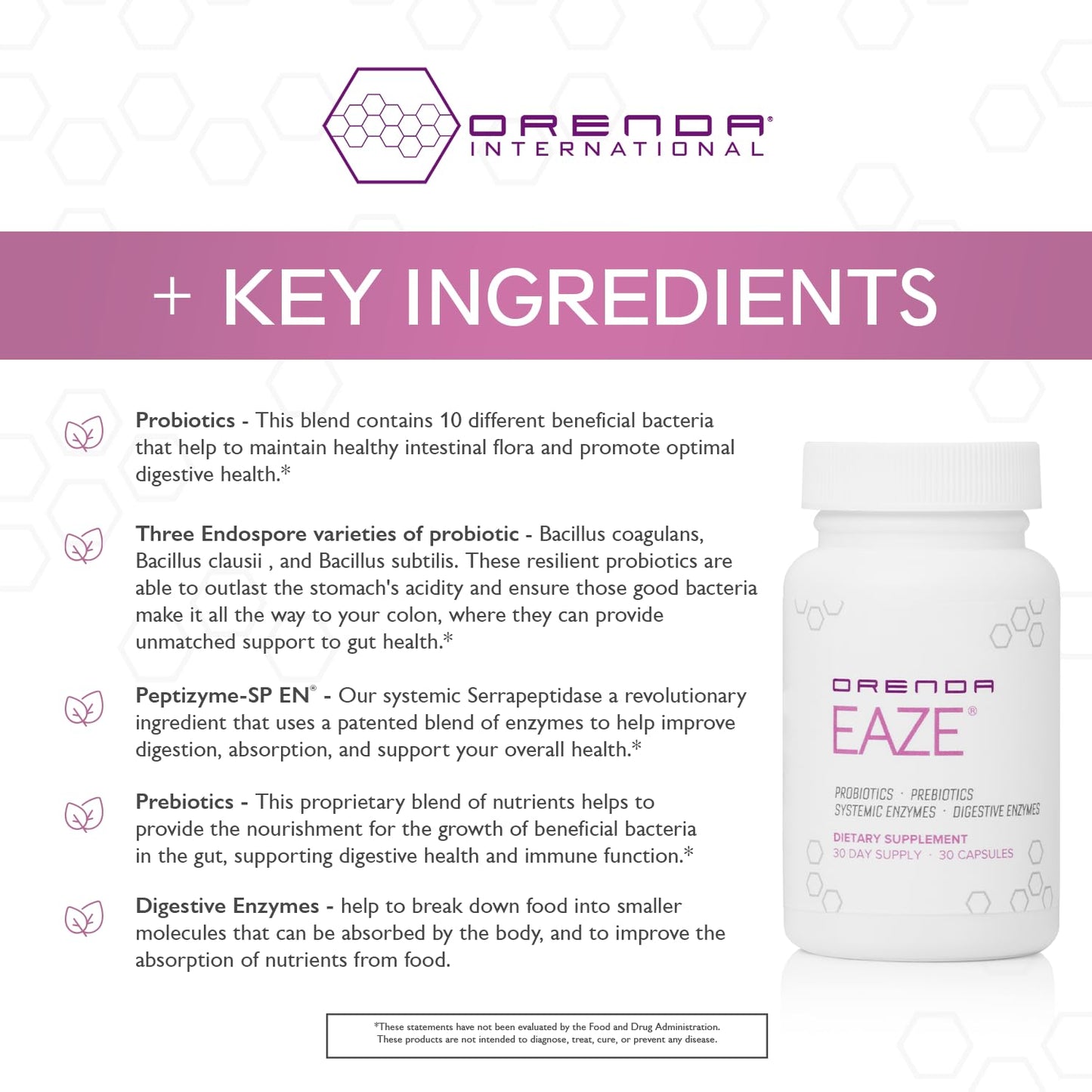 Orenda Eaze®: Gut Wellness Capsules | 6-in-1 Digestive Support with Probiotics, Endospores, Peptizyme-SP EN, Prebiotics, and Digestive Enzymes - PrimeBioHealth - canada supplements