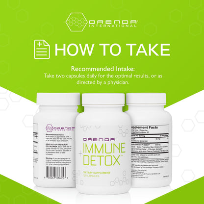 Orenda Immune + Detox - Specialized Formula with Calcium d-Glucarate, Beta 1,3 Glucans & IMMUSE® for Wellness and Balance - 120 Capsules - PrimeBioHealth - canada supplements