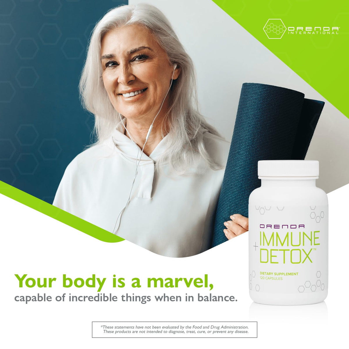 Orenda Immune + Detox - Specialized Formula with Calcium d-Glucarate, Beta 1,3 Glucans & IMMUSE® for Wellness and Balance - 120 Capsules - PrimeBioHealth - canada supplements