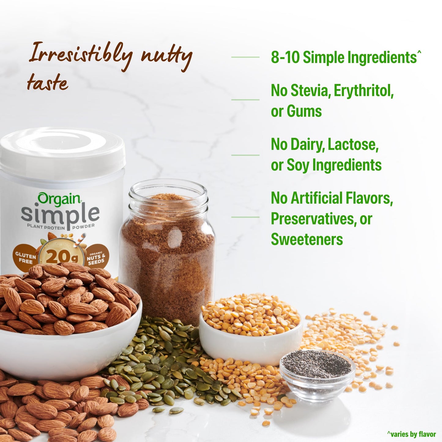 Orgain Organic Simple Vegan Protein Powder, Peanut Butter - 20g Plant Based Protein, With less Ingredients, No Artificial Sweeteners, Gluten Free, No Dairy or Lactose, 1.25 lb (Packaging May Vary) - PrimeBioHealth - canada supplements