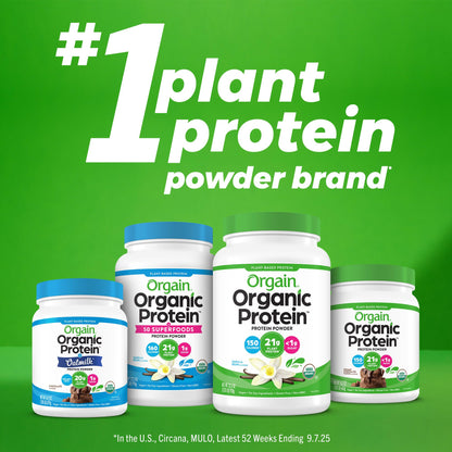 Orgain Organic Vegan Protein Powder, Vanilla Bean - 21g Plant Based Protein, 4g Prebiotic Fiber, No Lactose Ingredients, No Added Sugar, Non-GMO, For Shakes & Smoothies - PrimeBioHealth - canada supplements