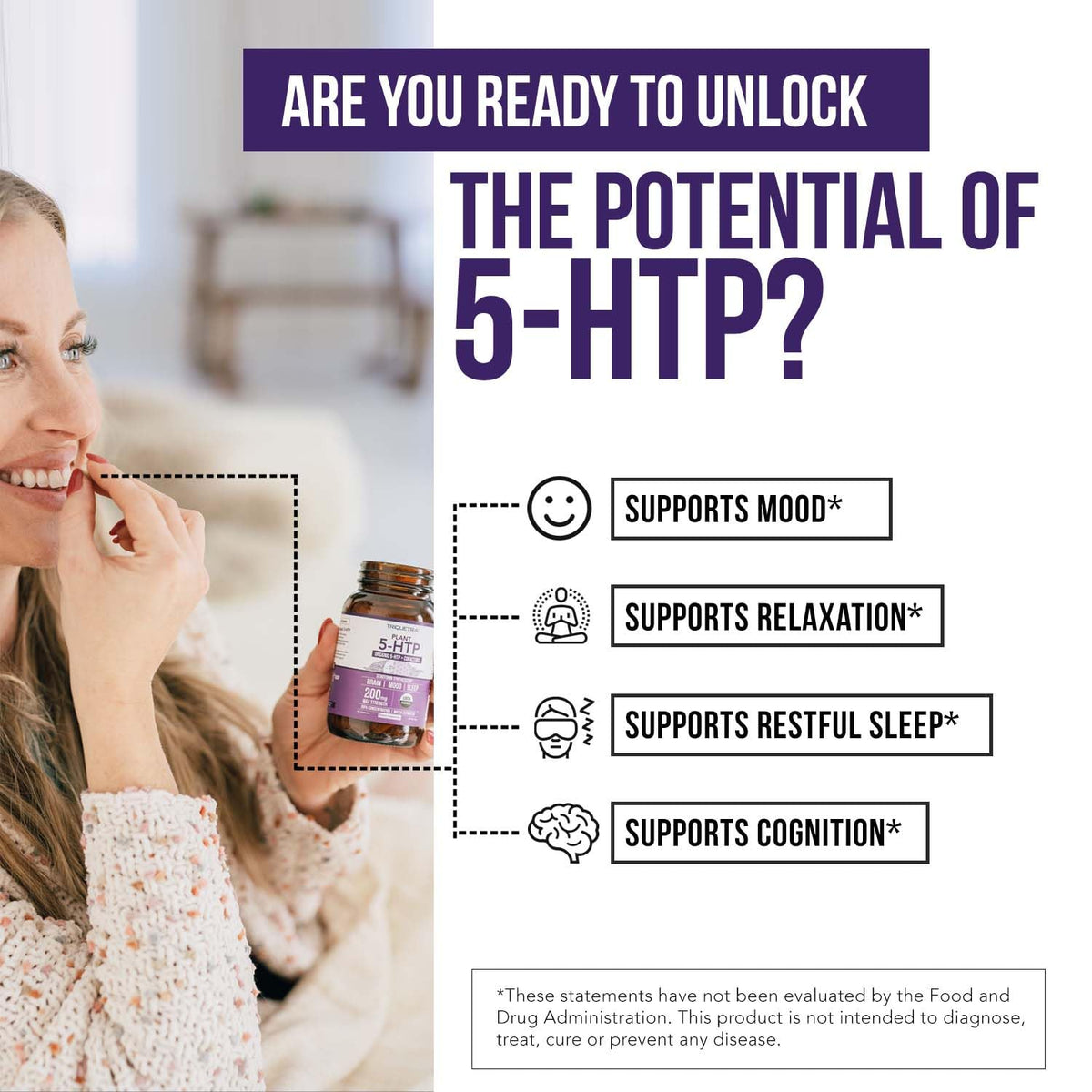 Organic 5-HTP - 200 mg | 99% 5HTP Concentration, Plus Cofactor Vitamin B6 & Lion’s Mane | Water Extracted from Organic Griffonia Seeds | Supports Mood, Cognition & Sleep (60 Capsules | 30 Servings) - PrimeBioHealth - canada supplements