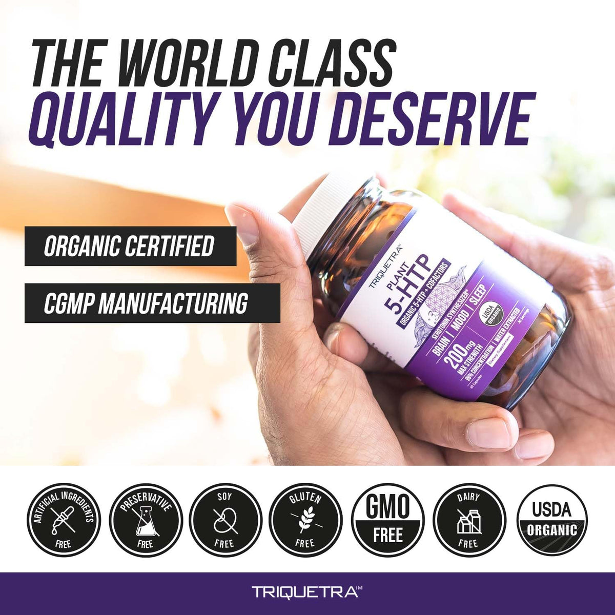Organic 5-HTP - 200 mg | 99% 5HTP Concentration, Plus Cofactor Vitamin B6 & Lion’s Mane | Water Extracted from Organic Griffonia Seeds | Supports Mood, Cognition & Sleep (60 Capsules | 30 Servings) - PrimeBioHealth - canada supplements