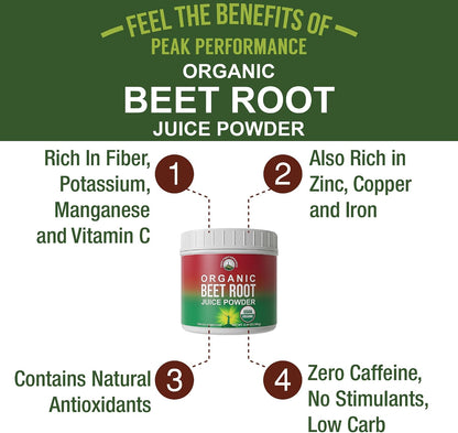 Organic Beet Root Powder - Ultra High Purity Super Food Beets Juice Powder. 100% Pure Nitric Oxide Boosting Beetroot Supplement. Keto, Paleo, Vegan Reds Superfood Rich in Polyphenols - PrimeBioHealth - canada supplements