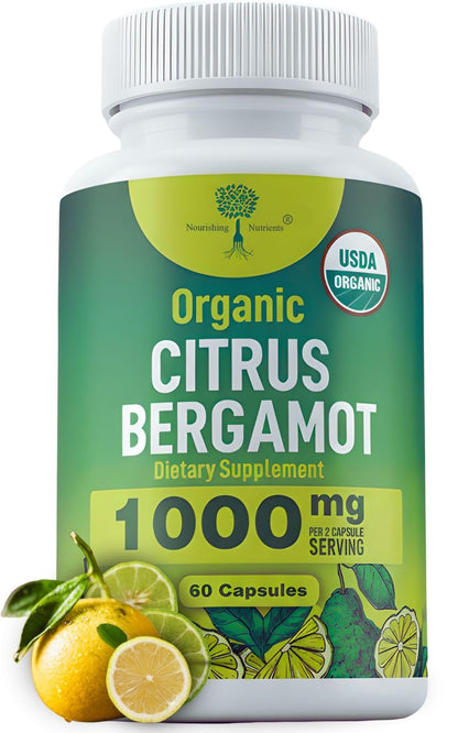 Organic Citrus Bergamot Supplement - Only USDA, Cardiologist Formulated with 200+ Scientific Studies -1000mg - Patented Extract, Heart, Cholesterol, - PrimeBioHealth - canada supplements