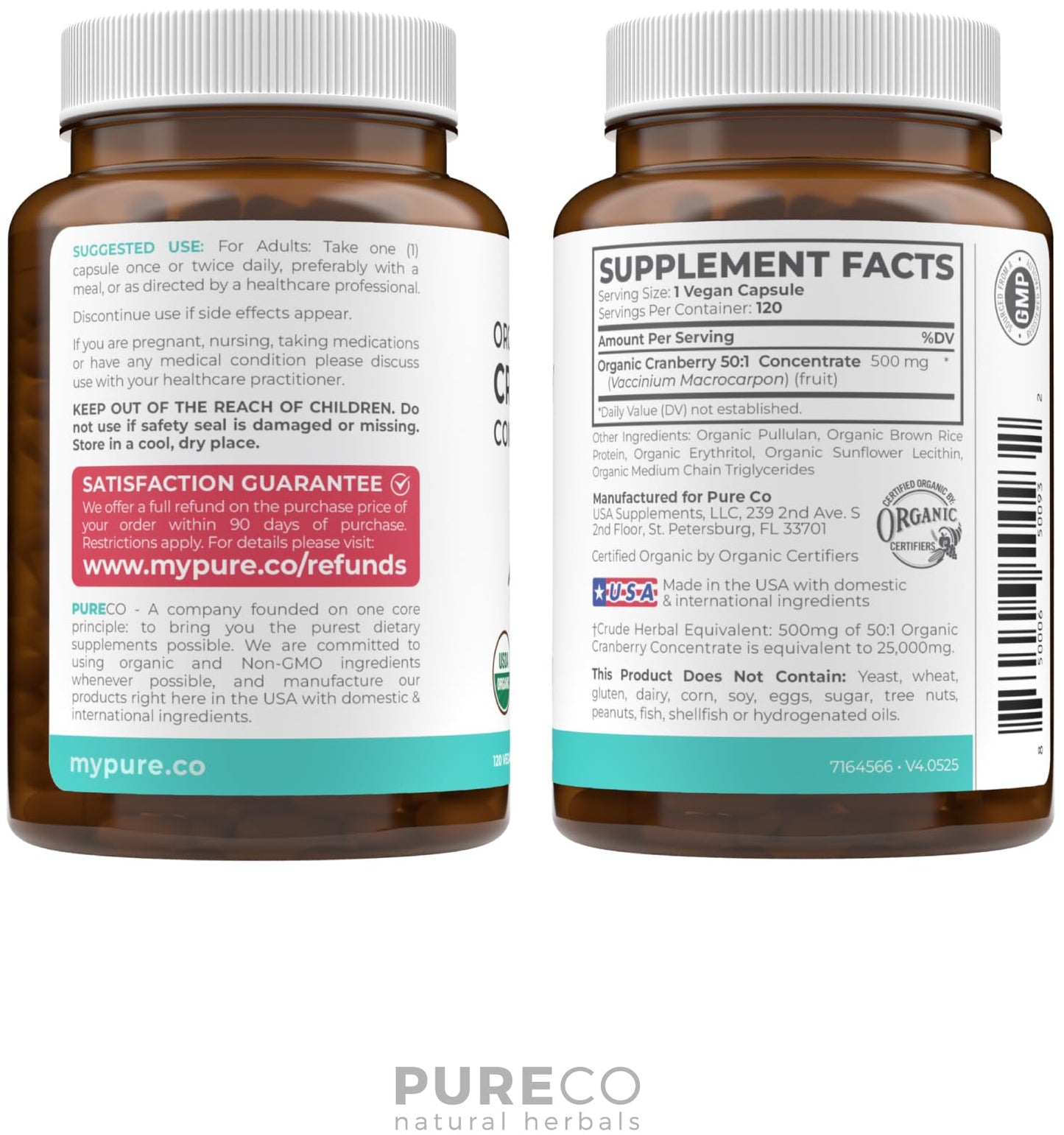 Organic Cranberry Pills - Vegan Supplement for Urinary Tract Health & Kidney Cleanse - Cranberry Pills for Women 500mg 50:1 Cranberry Concentrate Per Serving - Urinary Tract Support - 60 Capsules - PrimeBioHealth - canada supplements