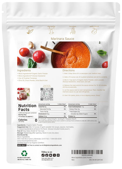 Organic Garlic Powder, 3 lb | Premium Raw Allium Sativum Bulb | Pungent & Savory Flavor | Great for Meats, Vegetables & Spice Mixes | Additive Free, Non-GMO, Bulk Supply - PrimeBioHealth - canada supplements