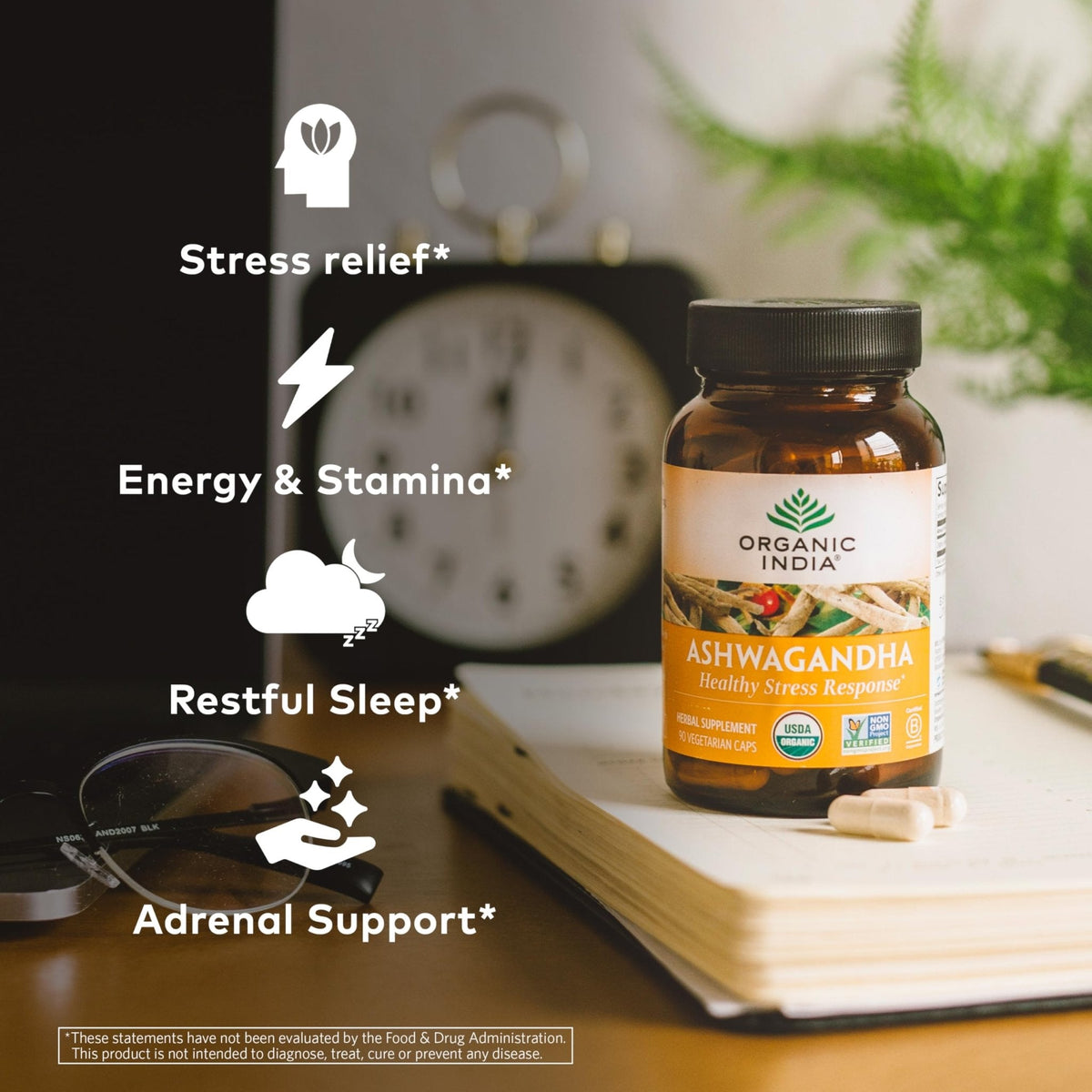 ORGANIC INDIA Ashwagandha Capsules - Organic Ashwagandha Supplement - Vegan Ashwagandha Root, Gluten-Free, Kosher, Non-GMO, Supports Stress Relief, - PrimeBioHealth - canada supplements