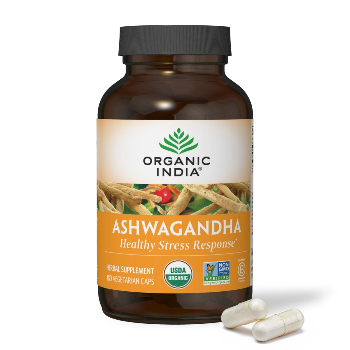 ORGANIC INDIA Ashwagandha Capsules - Organic Ashwagandha Supplement - Vegan Ashwagandha Root, Gluten-Free, Kosher, Non-GMO, Supports Stress Relief, - PrimeBioHealth - canada supplements