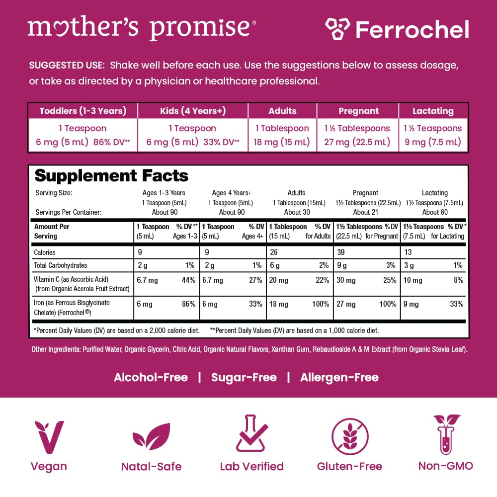 Organic Liquid Iron Supplement for Women, Men & Kids with Vitamin C | Sugar Free Natural Berry Flavor Non Constipating Vegan Ferrochel - PrimeBioHealth - canada supplements