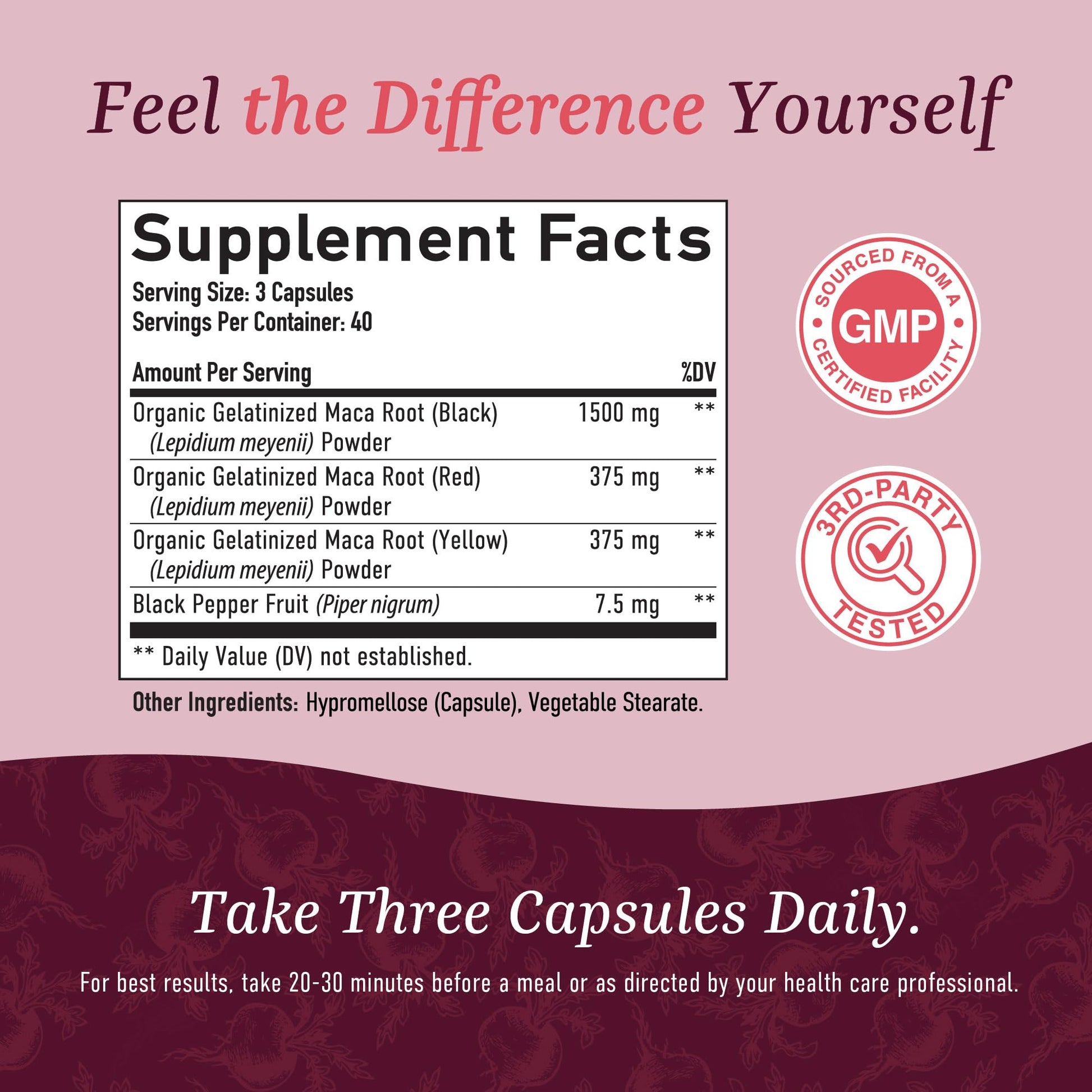 Organic Maca Root Capsules for Women | Peruvian Maca 2250MG Extra Strength | Red, Black & Yellow Root Powder with Black Pepper | Herbal Supplement - PrimeBioHealth - canada supplements