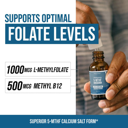 Organic Methyl Folate 1000 mcg + Methyl B12 Cofactor (300 Servings) – Metabolically Active 5-MTHF Form, Organic Berry Flavor, Liquid Sublingual Form – Mood, Cognition, Methylation, Pregnancy (1oz) - PrimeBioHealth - canada supplements