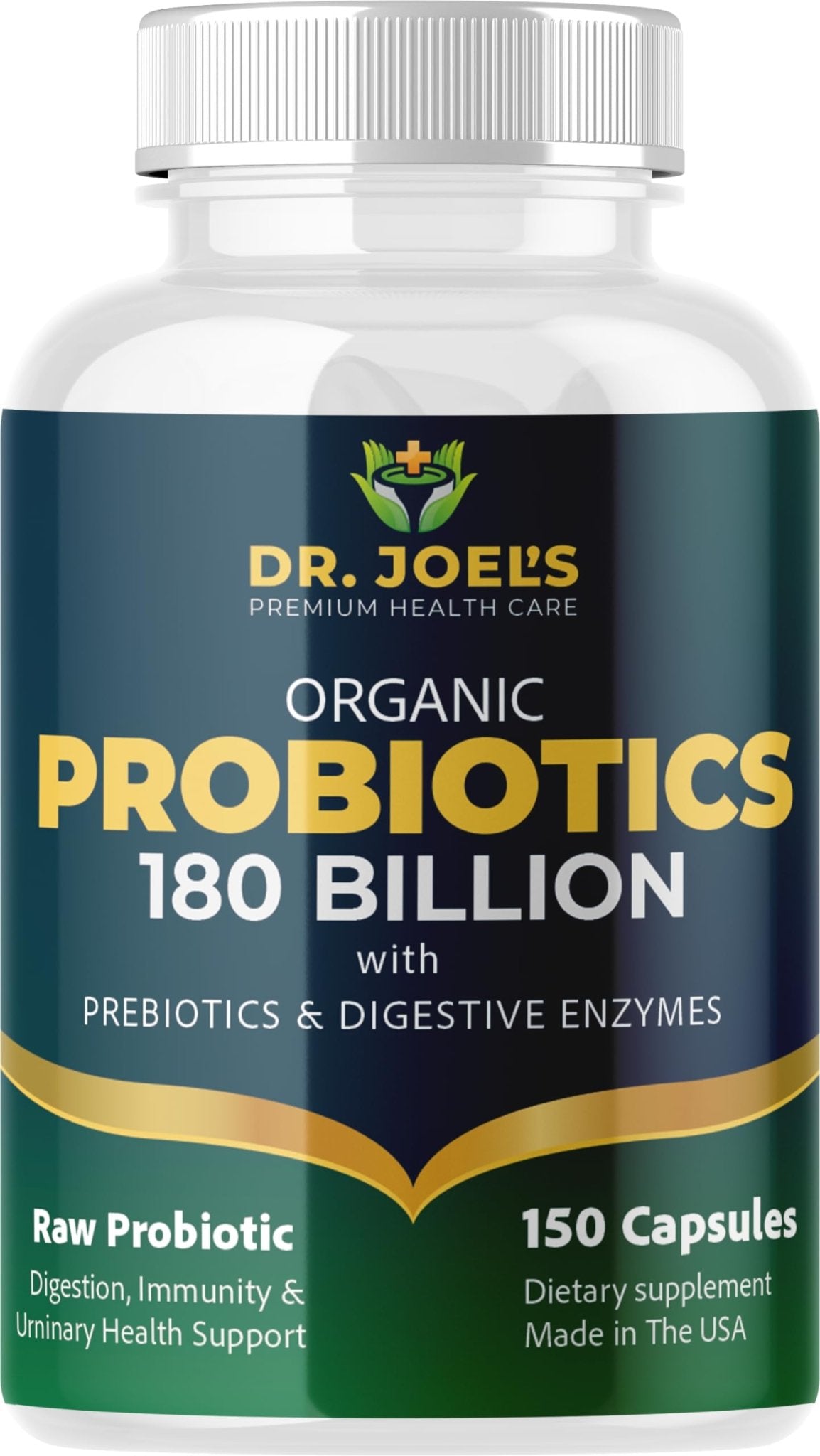 Organic Probiotics 180 Billion CFU - 40 Strains Vegan Probiotics + Prebiotics + Digestive Enzymes - Gut & Immune Health - 100% Pure, Maximum Potency - PrimeBioHealth - canada supplements