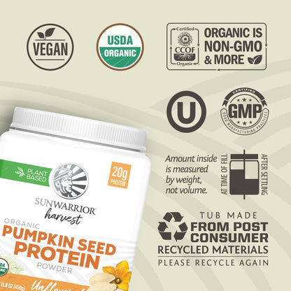 Organic Pumpkin Seed Protein Powder Cold Pressed, Simple Single-Ingredient Superfood Plant-Based, Easy to Digest All 9 Essential Amino Acids Mild Flavor for Smoothies - PrimeBioHealth - canada supplements