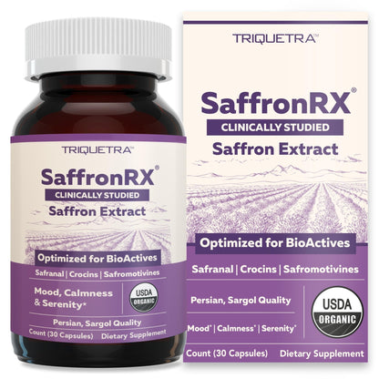 Organic Saffron Extract: Optimized Extract with Safromotivines, Safranal, and Crocins – Clinically Studied | Premium Persian Sargol Quality | Supports Mood, Calmness, and Relaxation – 30 Servings - PrimeBioHealth - canada supplements