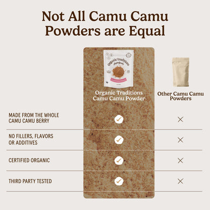 Organic Traditions Camu Camu Powder Organic, Camu Camu Powder from Amazon Superfruit, Rich in Wholefood Vitamin C, Bright Tangy Superfood Ingredient for Smoothies, Plant Based Non GMO, 100g / 3.5oz - PrimeBioHealth - canada supplements