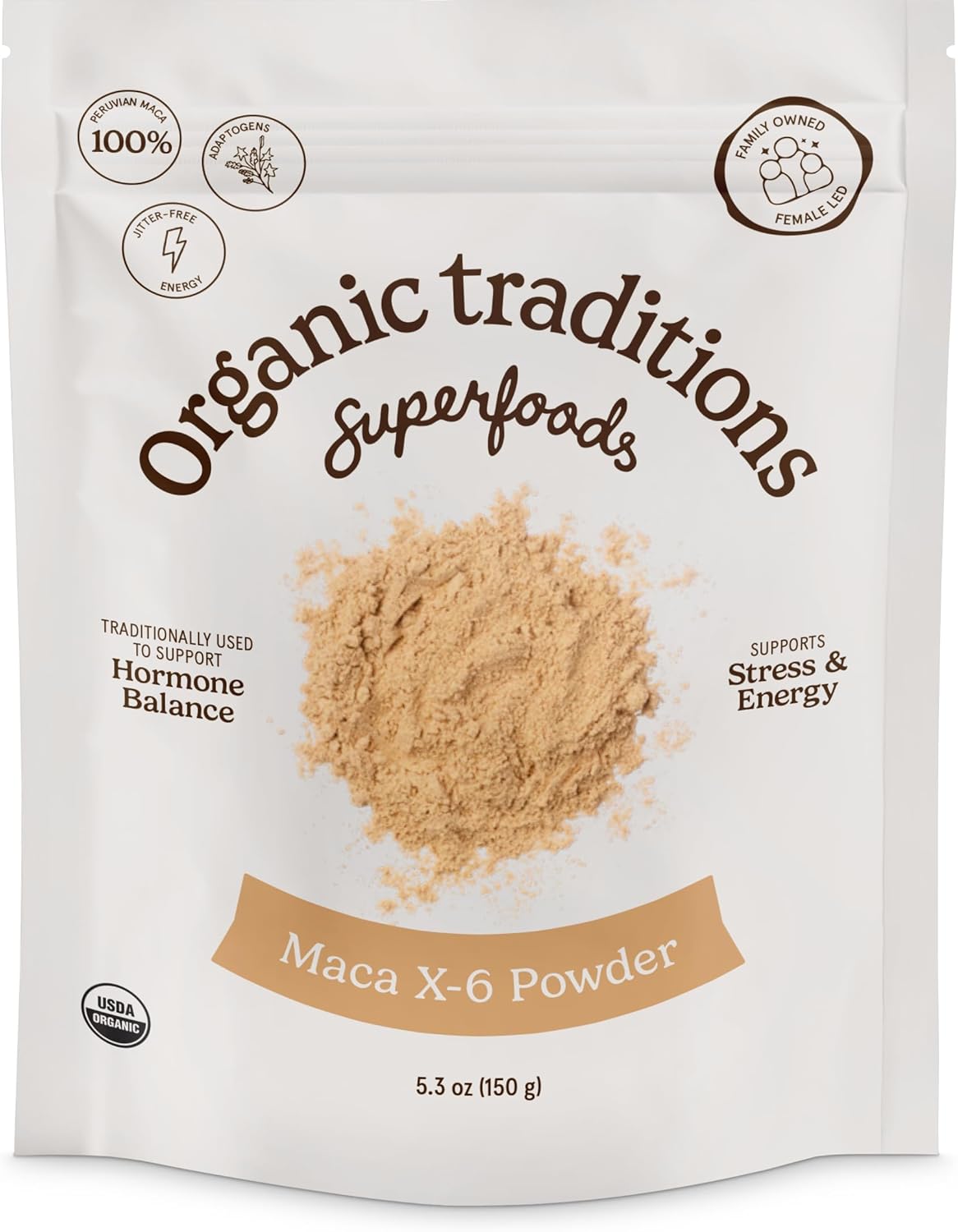 Organic Traditions Maca X 6 Powder, Maca Root Black Red and Yellow, Traditionally Used in Peru for Vitality and Daily Energy, Concentrated Superfood for Daily Wellnes for Men and Women, 150g / 5.3oz - PrimeBioHealth - canada supplements