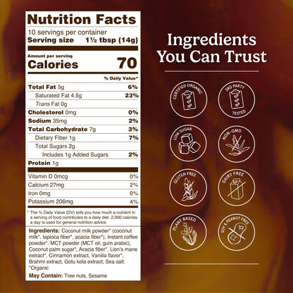 Organic Traditions Mind Fuel Instant Mushroom Coffee Alternative, Caffeine Free Lion’s Mane and Maca Herbal Drink with Dandelion, Chicory, Roasted Grain Blend, Natural Focus Support, 140g / 5oz - PrimeBioHealth - canada supplements
